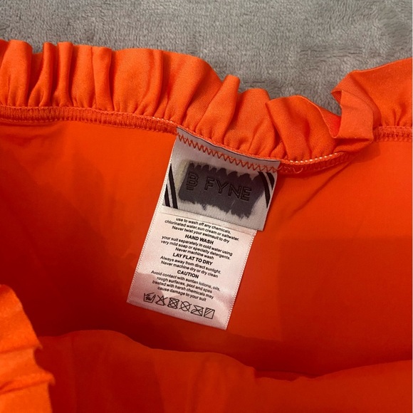 New! BFyne Blayze smocked ruffle bikini bottom orange flame 10616 - Picture 4 of 8